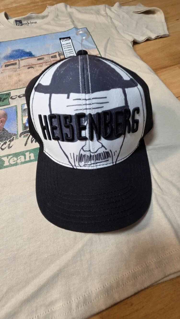 Breaking Bad Heisenberg Snapback Hat Walter White Black White Green NWT